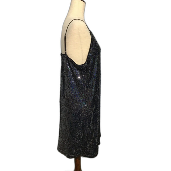 Allegra K Sequin V-Neck Prom Mini Dress LG - Picture 3 of 8
